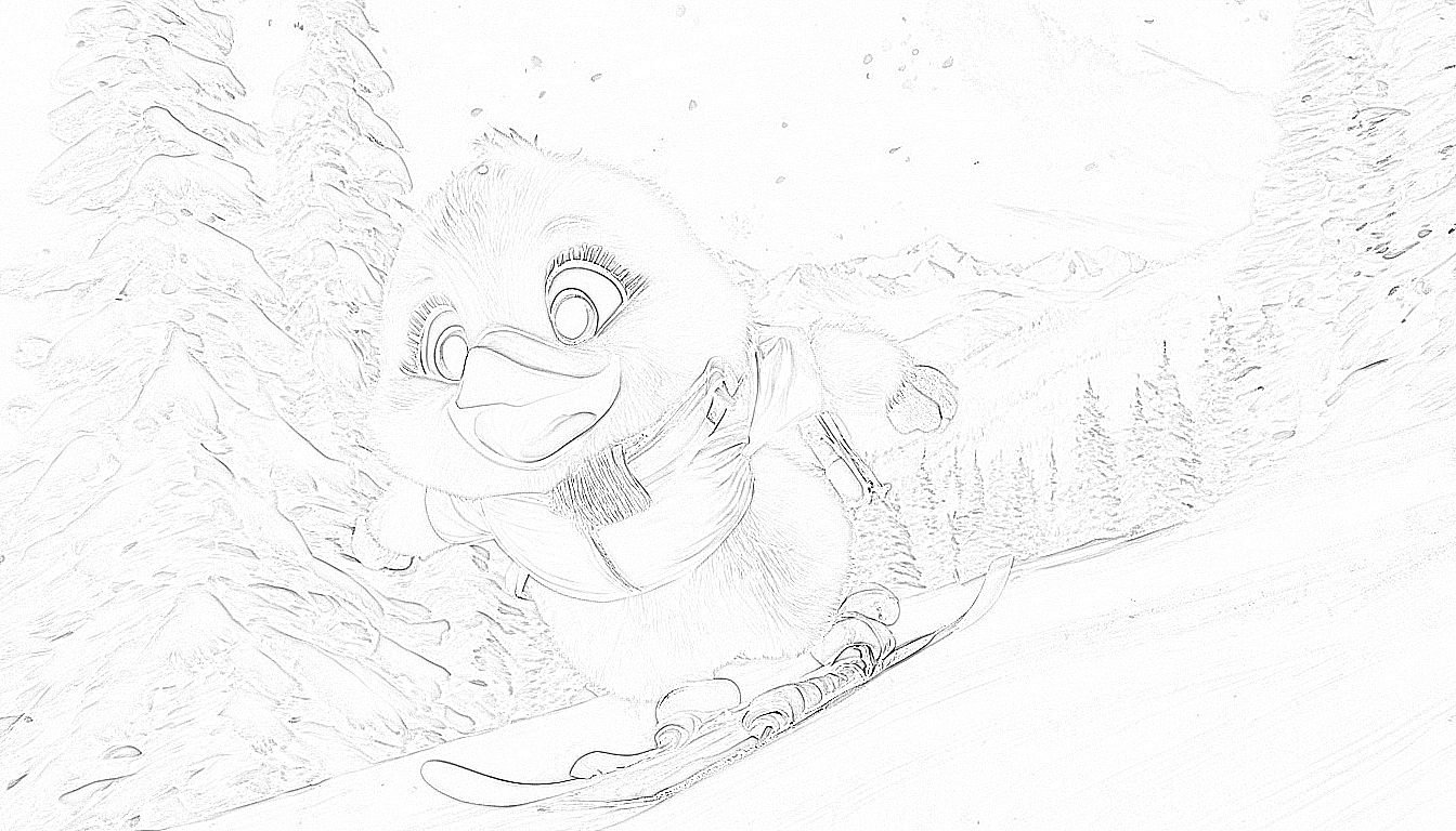 Malimbi der Skifahrende Kanarienvogel