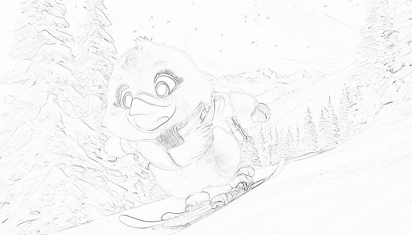 Malimbi der Skifahrende Kanarienvogel